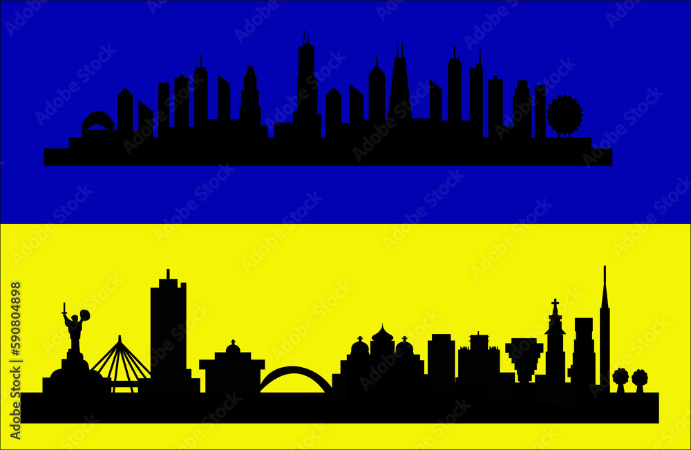 Fototapeta premium ukrain chicago city skyline