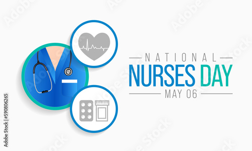 National Nurses day is observed in United states on 6th May of each year, to mark the contributions that nurses make to society. Vector illustration