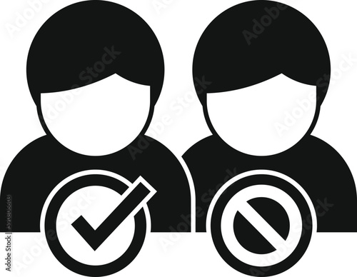 Person blacklist icon simple vector. Digital user. Cyber device