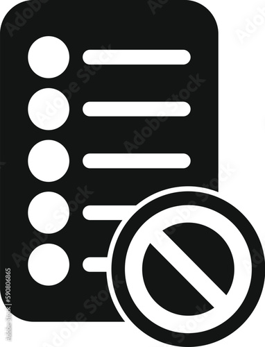 List of blacklist icon simple vector. Data user. Digital mail