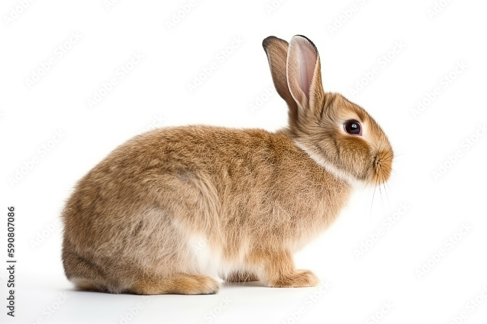 a rabbit on white background. Generative AI a rabbit on white background. Generative AI