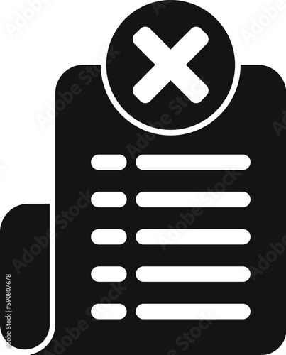 Paper blacklist icon simple vector. Virus message. Data trash