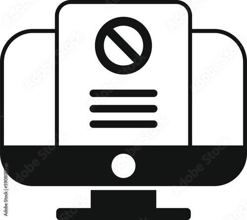 Pc blacklist icon simple vector. Email user. Trash cyber