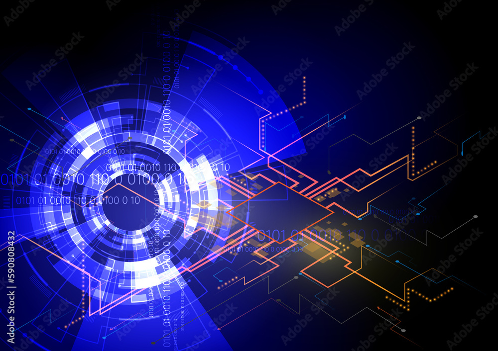 Obraz premium Abstract background Concept of communication data network technology circuit board