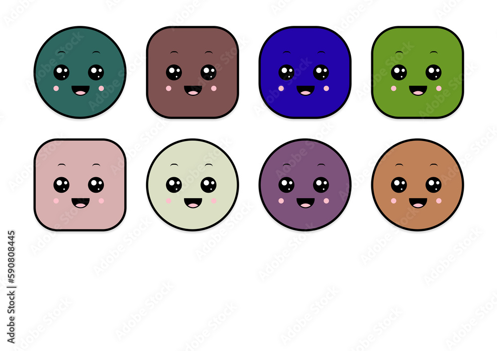 kawaii smiling 2d shape illustration anime kawaii smiling 2d shape illustration anime