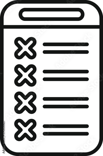 Digital blacklist icon outline vector. Business user. Data internet