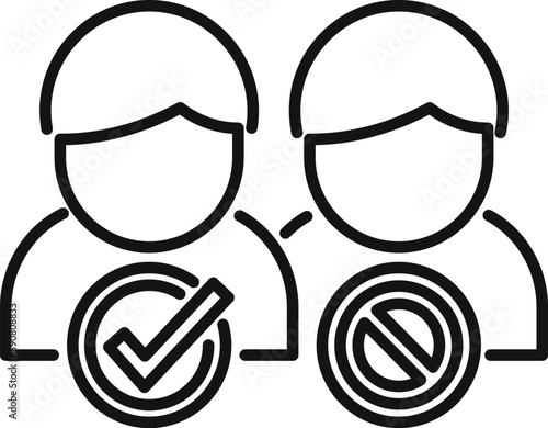 Person blacklist icon outline vector. Digital user. Cyber device