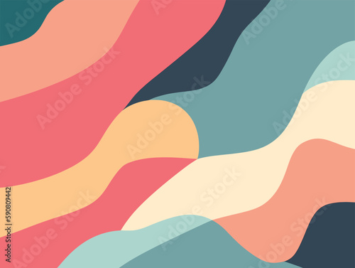 Colorful abstract background with wavy lines. Vector Illustration.