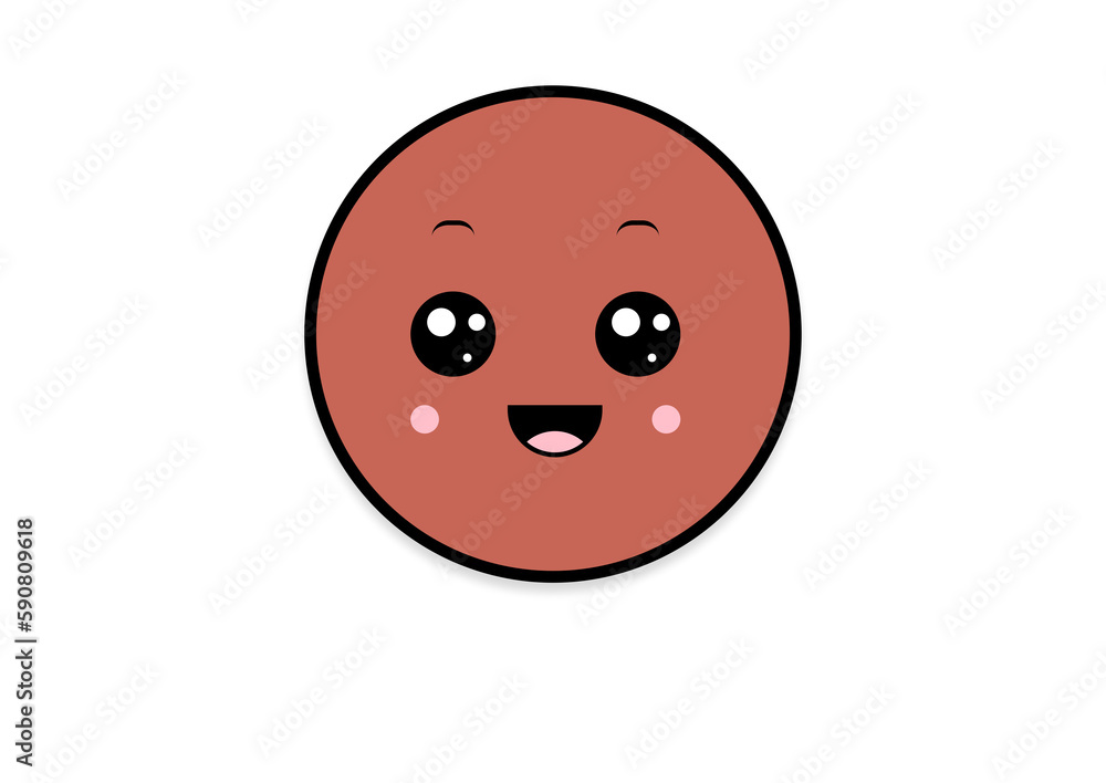 Fototapeta premium kawaii smiling 2d shape illustration anime