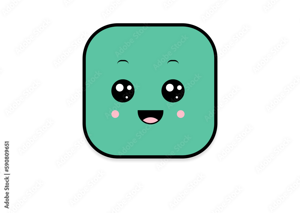 kawaii smiling 2d shape illustration anime kawaii smiling 2d shape illustration anime