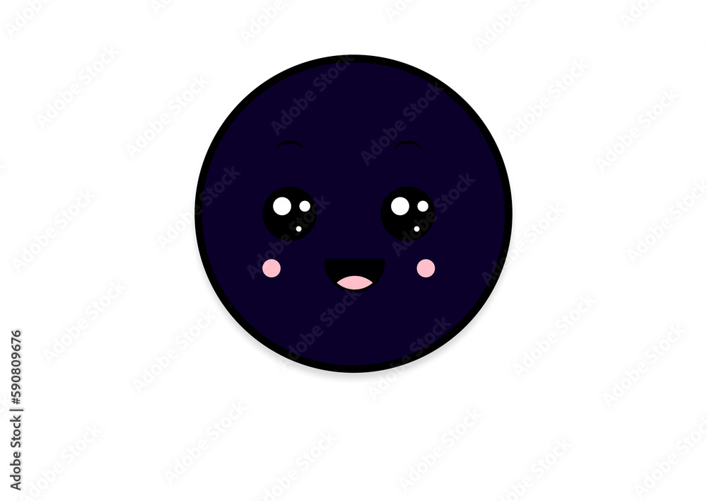 Fototapeta premium kawaii smiling 2d shape illustration anime