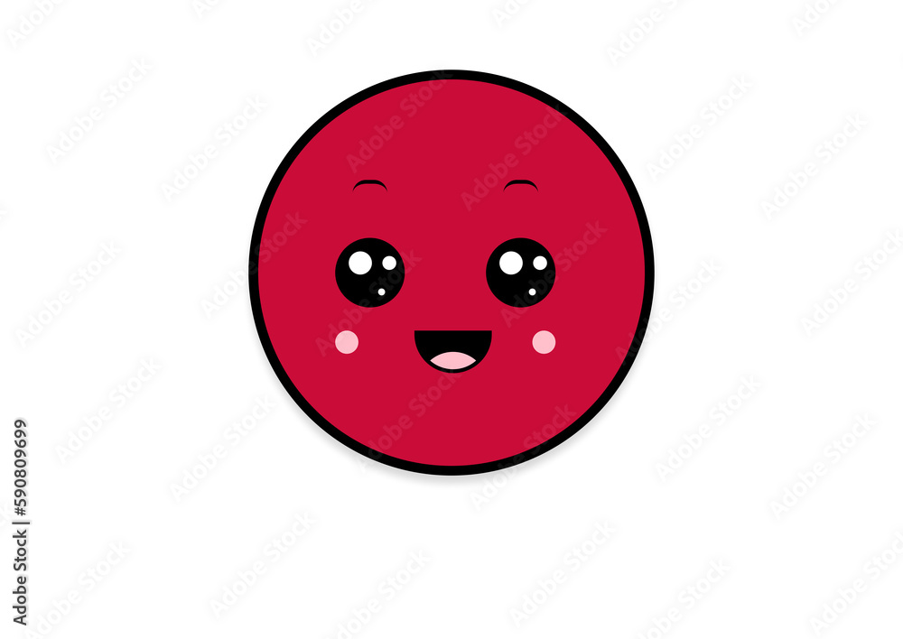 Fototapeta premium kawaii smiling 2d shape illustration anime