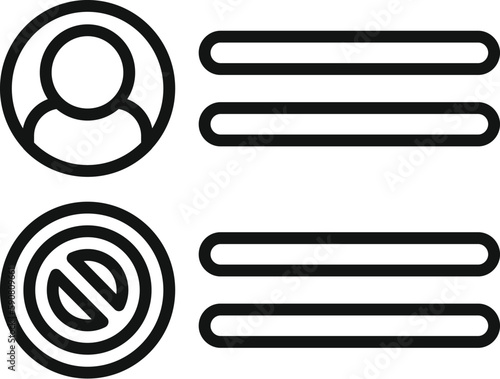 Creative blacklist icon outline vector. Business user. Trash art