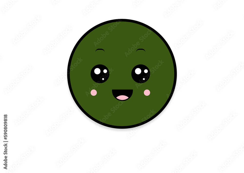 Fototapeta premium kawaii smiling 2d shape illustration anime