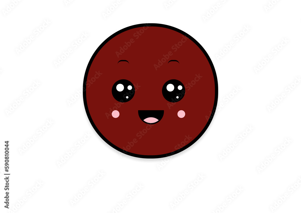 Fototapeta premium kawaii smiling 2d shape illustration anime