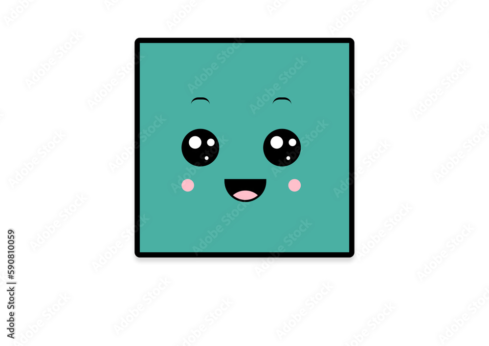 kawaii smiling 2d shape illustration anime kawaii smiling 2d shape illustration anime