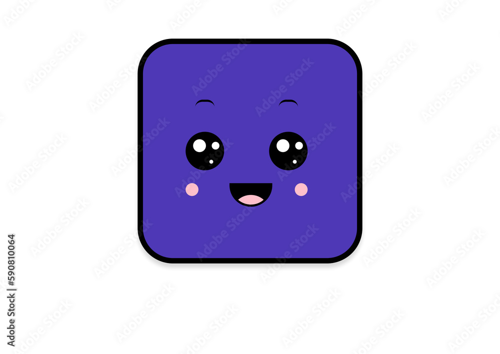 kawaii smiling 2d shape illustration anime kawaii smiling 2d shape illustration anime