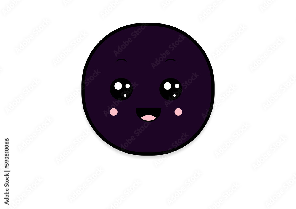 Fototapeta premium kawaii smiling 2d shape illustration anime