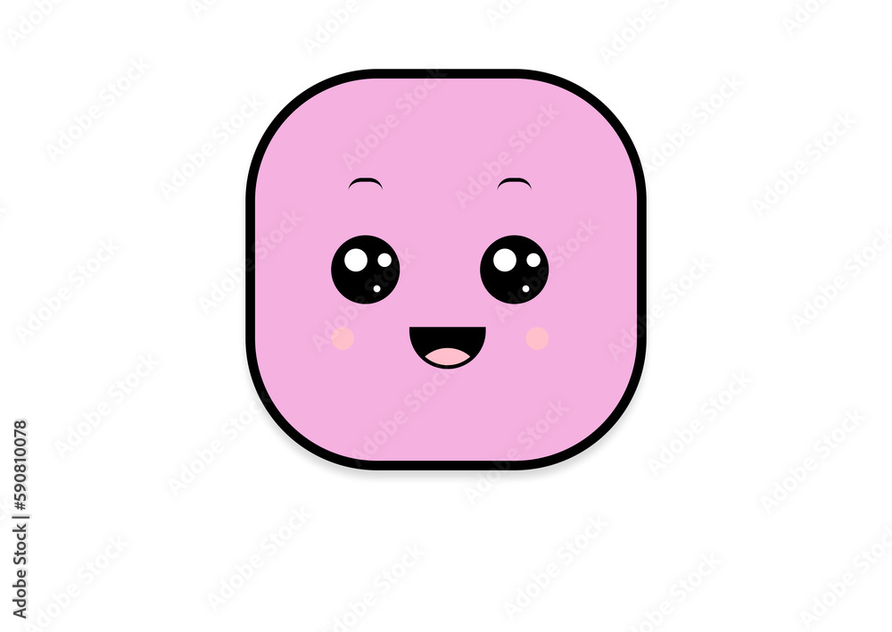 kawaii smiling 2d shape illustration anime kawaii smiling 2d shape illustration anime