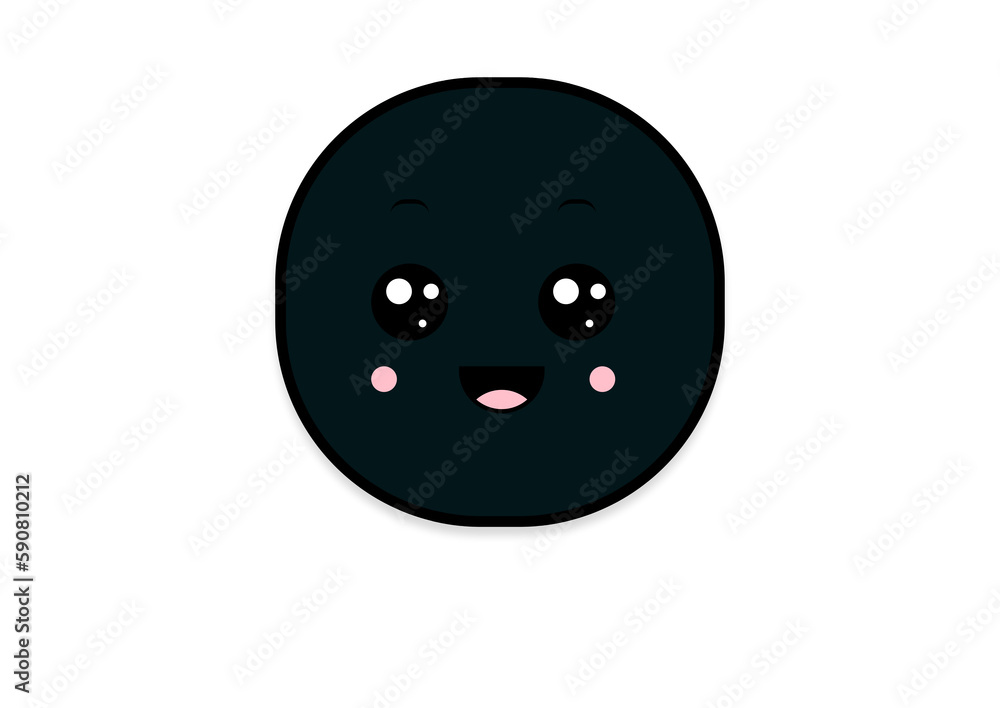 Fototapeta premium kawaii smiling 2d shape illustration anime