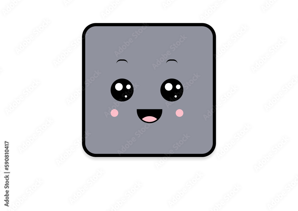 kawaii smiling 2d shape illustration anime kawaii smiling 2d shape illustration anime