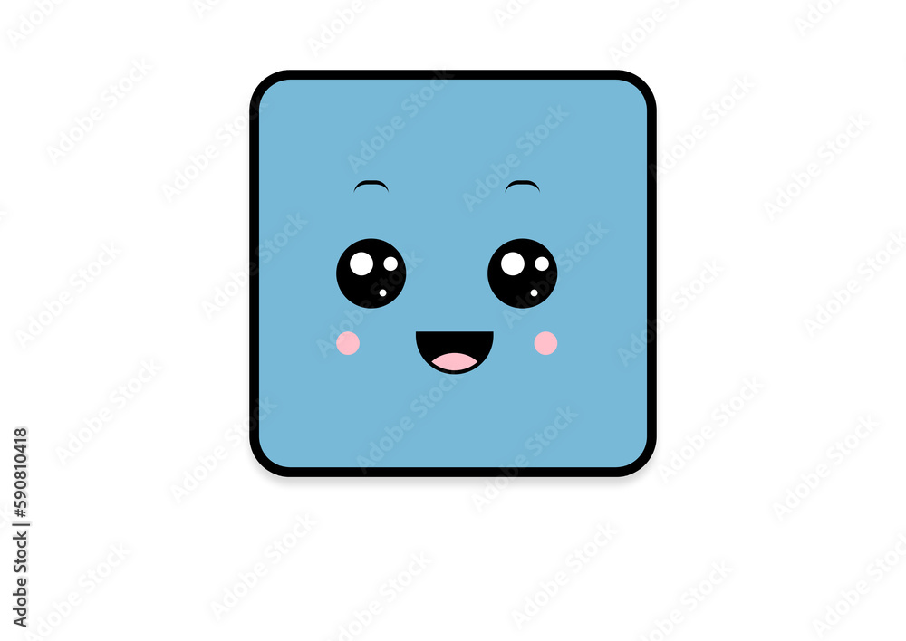 kawaii smiling 2d shape illustration anime kawaii smiling 2d shape illustration anime