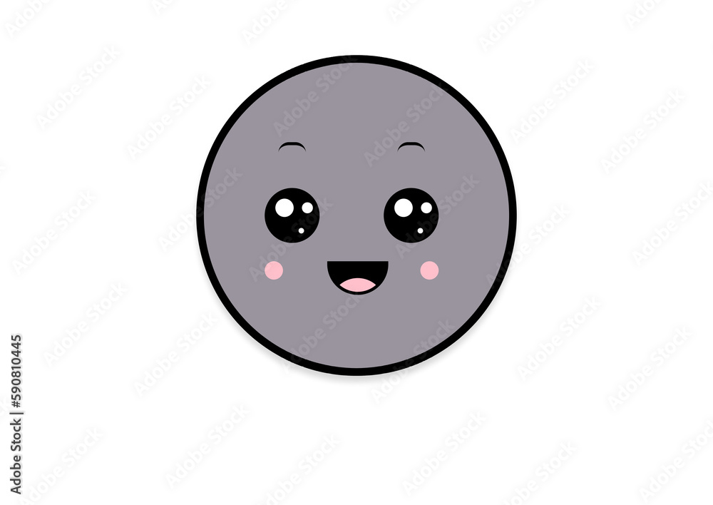 Fototapeta premium kawaii smiling 2d shape illustration anime