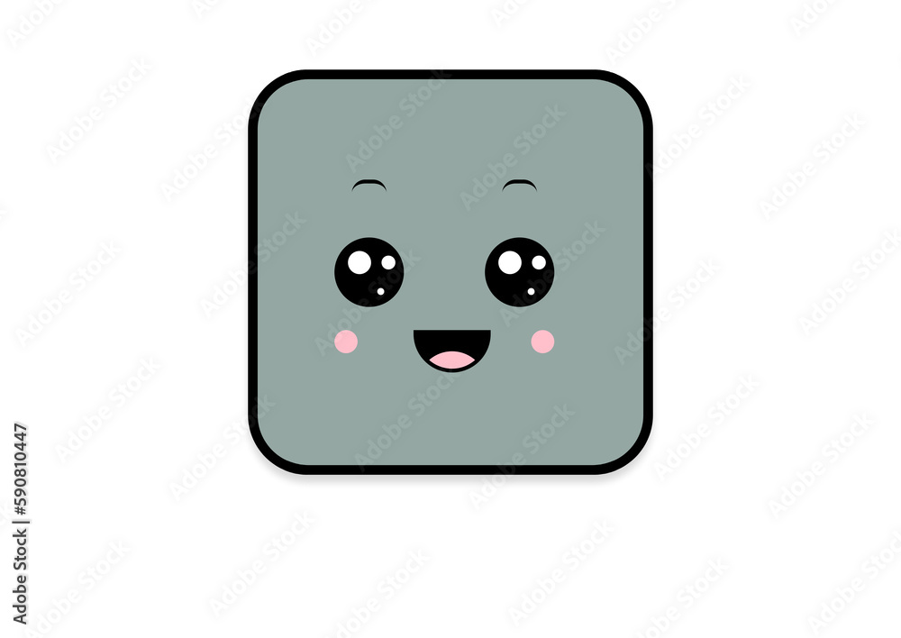 kawaii smiling 2d shape illustration anime kawaii smiling 2d shape illustration anime