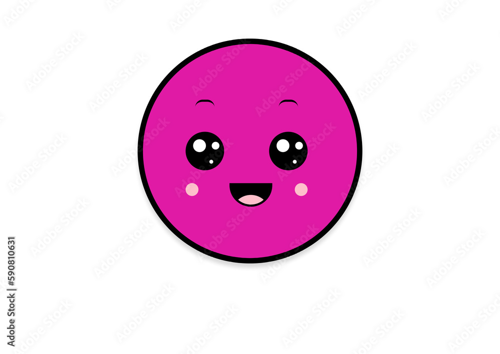Fototapeta premium kawaii shape smiling