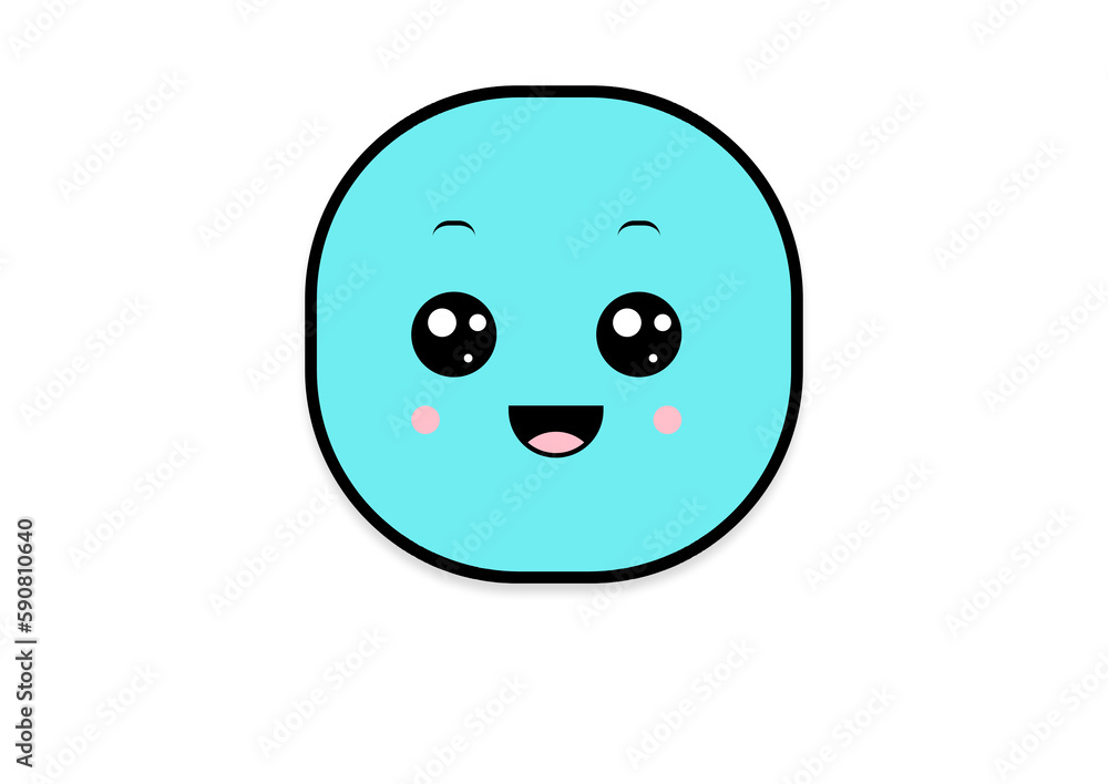 Fototapeta premium kawaii shape smiling