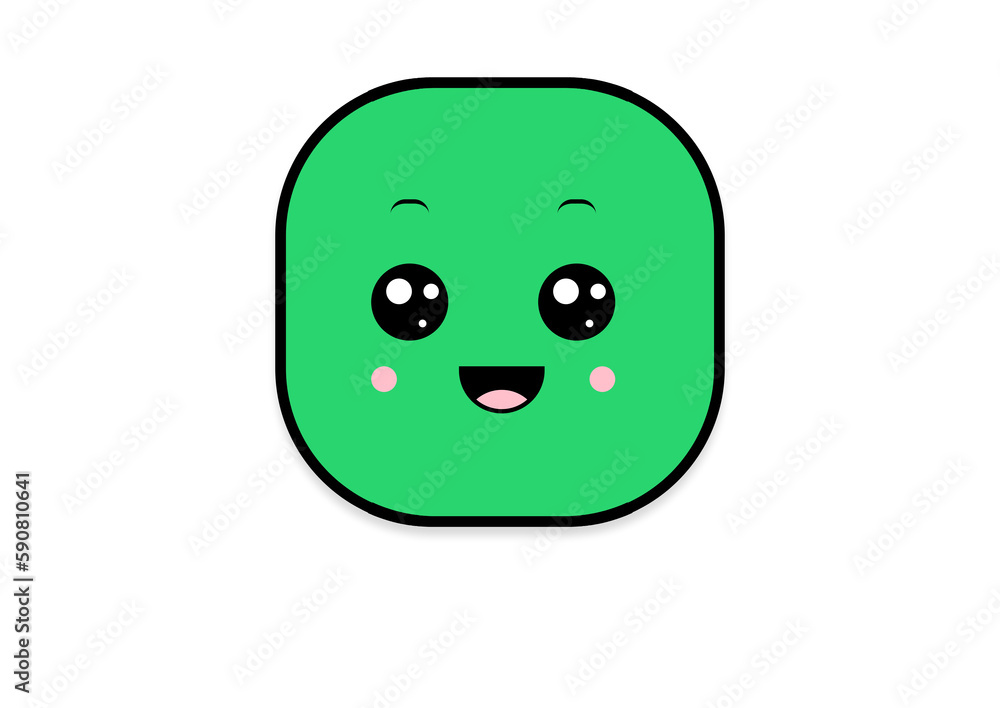 kawaii shape smiling