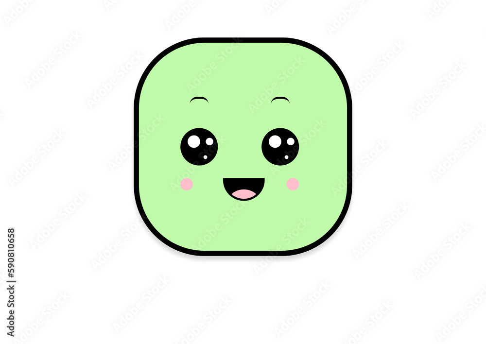 Fototapeta premium kawaii shape smiling