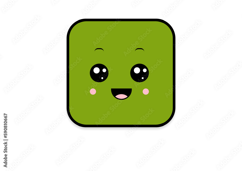 Fototapeta premium kawaii shape smiling