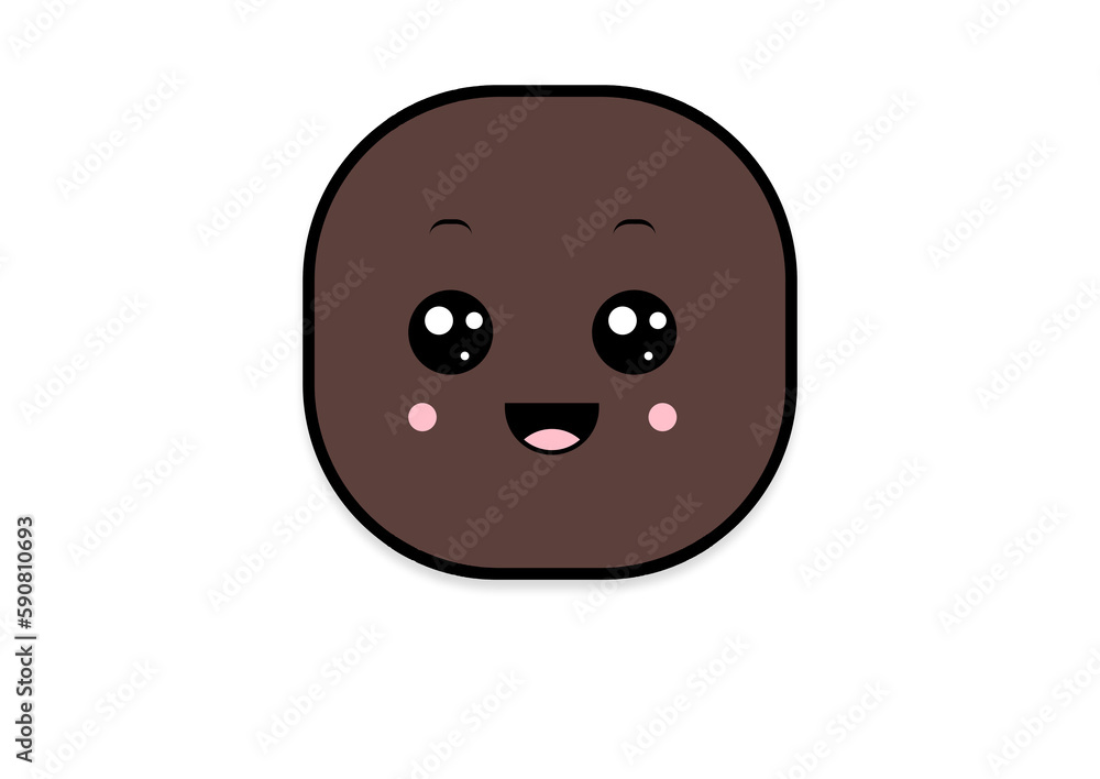 Fototapeta premium kawaii shape smiling