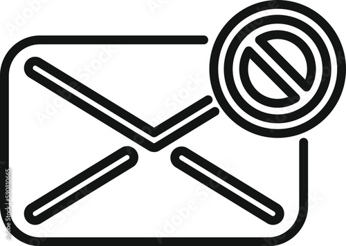 Email blacklist icon outline vector. Business user. Digital trash