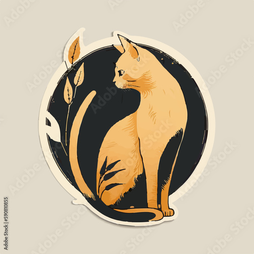 Realistic and detailed vector illustration of a curious and inquisitive kitty