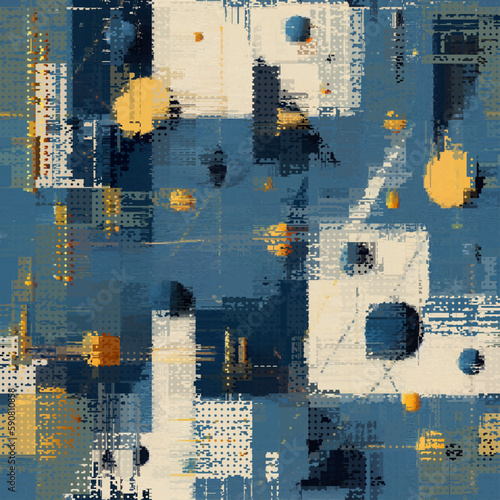 Fotografie Vector image with imitation of grunge datamoshing texture.