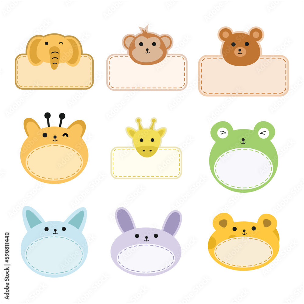 Fototapeta premium Set of cute name tag vector