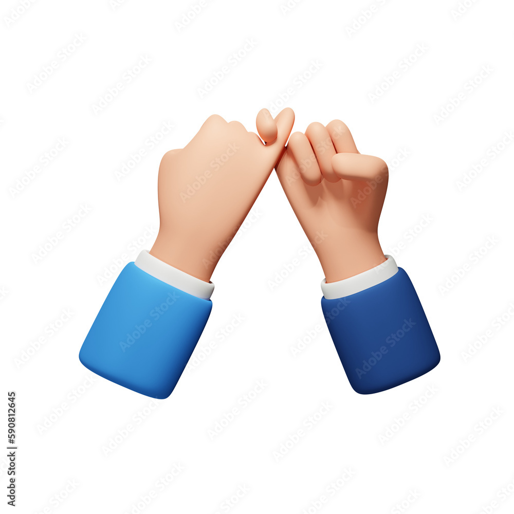 Promise Hand Gesture 3d illustration Promise Hand Gesture 3d illustration