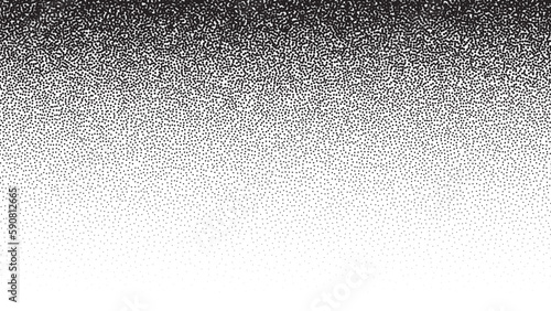 Noise grain background, pointillism dots gradient dotwork pattern, vector stipple effect. Grain noise halftone or grainy texture with dotwork grain noise photo