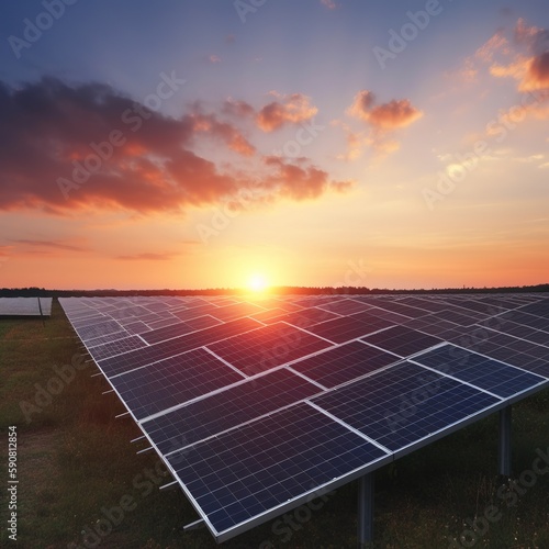 Installation of solar panels for renewable energy. generative ai