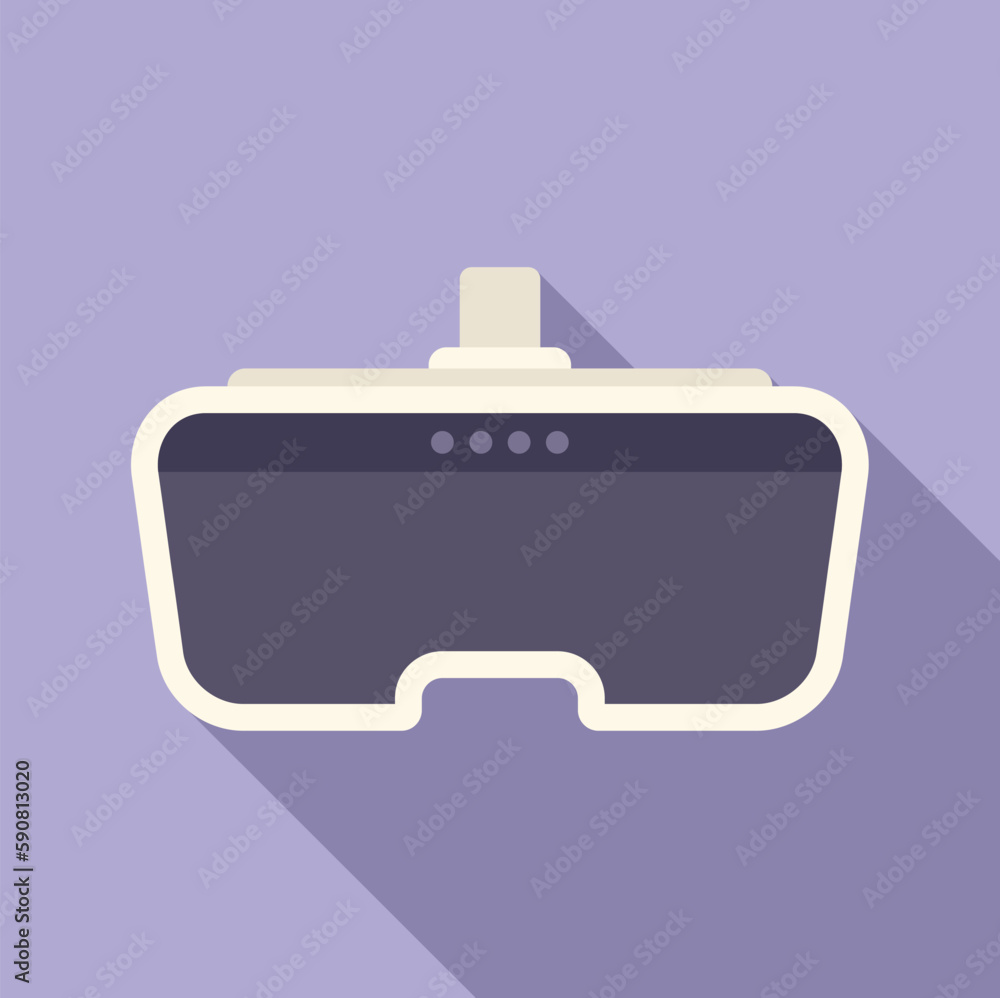 Human 3d headset icon flat vector. Virtual glasses. Digital video Human 3d headset icon flat vector. Virtual glasses. Digital video