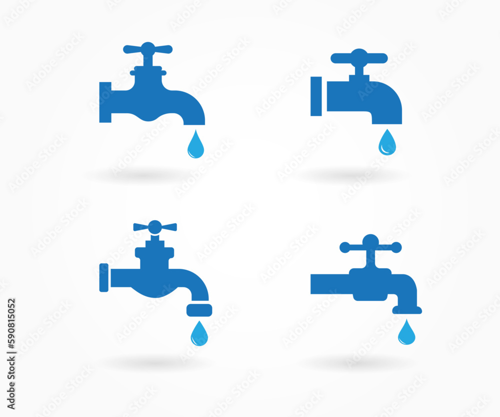 Tap icon set. Water tap icon vector. Faucet vector icon. Tap icon set. Water tap icon vector. Faucet vector icon.