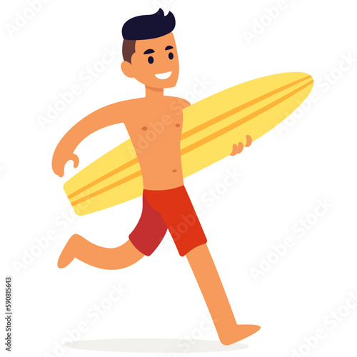 Cartoon surfer character