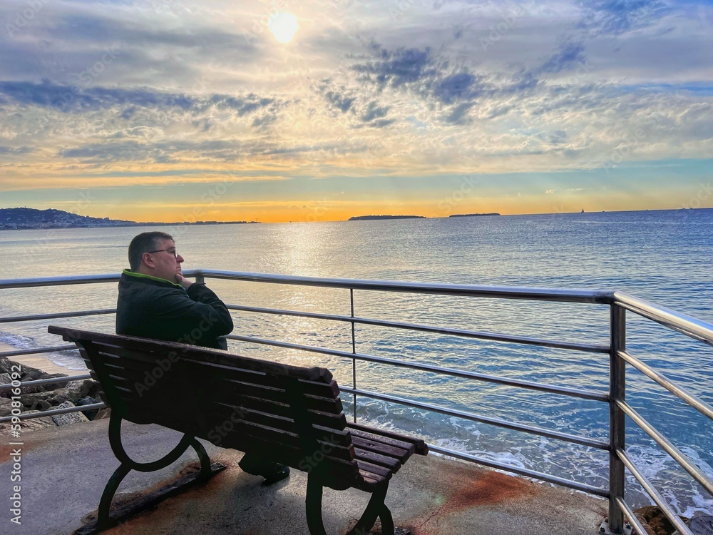 Man contemplates the beauty in Canes France