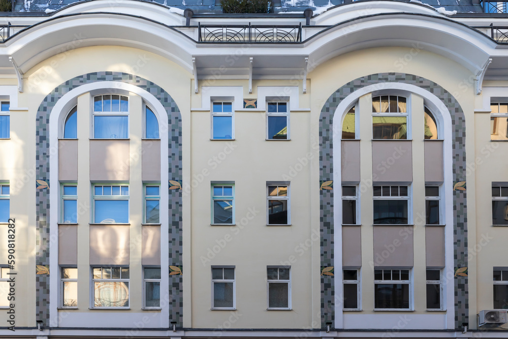 facade of an building with windows facade of an building with windows