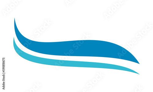 simple blue water wave logo vector