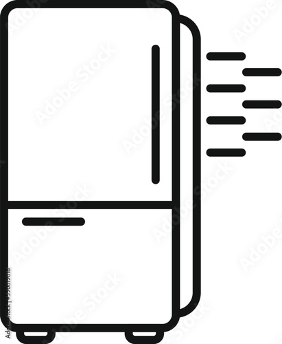 Old fridge icon outline vector. Repair service. Freezer work