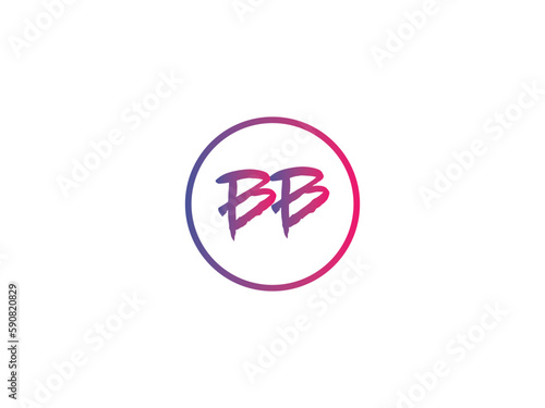 BB Initial Brush Logo, Lettering Bb b b Beautiful Gradient Logo