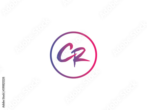 Best Alphabet CR Logo Icon, Handwritten C r cr Brush Letter Type Logo